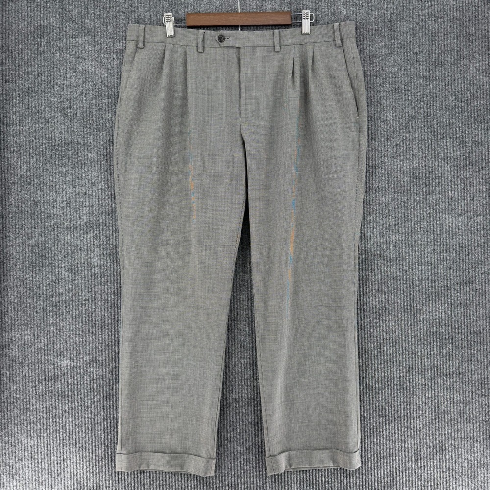 Lauren Ralph Lauren pleated trousers 40x29 cuffed woold blend houndstooth pants